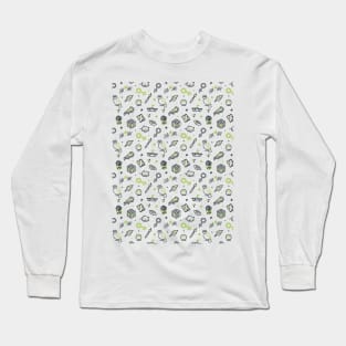 Random Doodle Pattern (Green) Long Sleeve T-Shirt